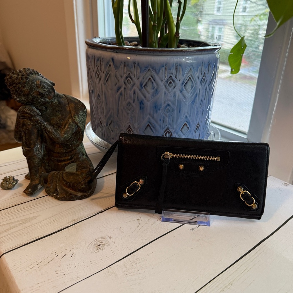 Balenciaga | Le City Long Wallet in Black Arena Storico Lambskin